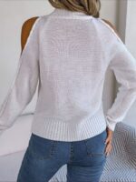 Wholesale Off-shoulder Turtleneck Cutout Sweater