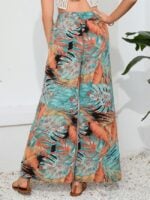 Wholesale Printed Slit High Waist Summer Pants