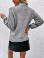 Wholesale Solid Color Beaded Loose Sweater