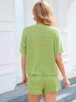 Wholesale Solid Color Casual Waffle Loungewear Set