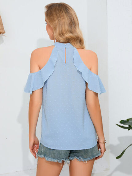 Wholesale Solid Color Loose Off-Shoulder Blouse