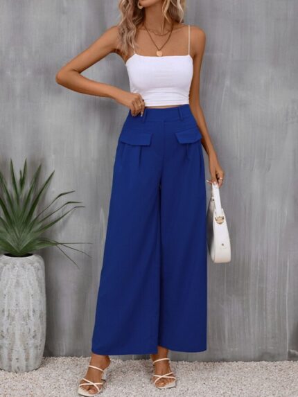 Wholesale Solid Color Wide Leg Pants