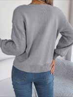 Wholesale Square Neck Long Sleeve Sweater