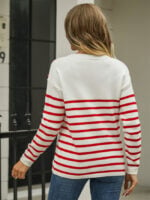 Wholesale Striped Crew Neck Causal Sweater