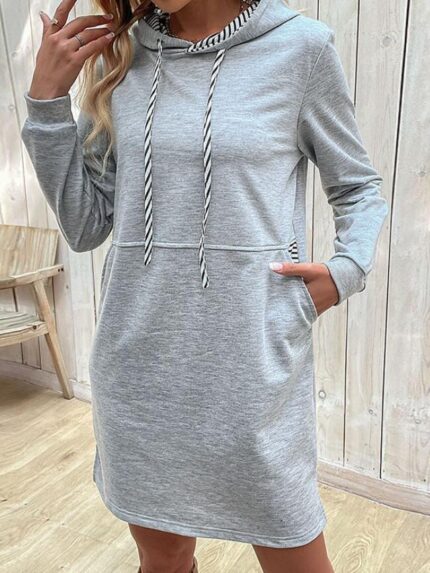 Wholesale Striped Panel Hoodie Dress