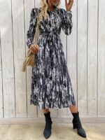 Wholesale Tie Dye Button Lapel Shirt Dress