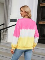 Wholesale Tie-Dye Contrasting Crew Neck Sweatshirt