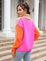 Wholesale Trendy Color Contrast Turtleneck Sweater