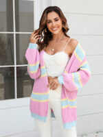 Wholesale Trendy Color block Loose Cardigan