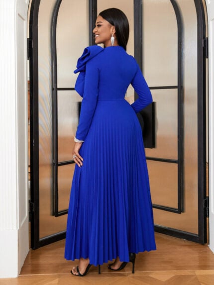 Wholesale Trendy Embellished Long Sleeve Pleated Dress