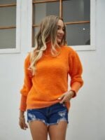 Wholesale Turtleneck Plush Solid Color Knit Sweater