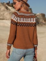 Wholesale Vintage Crew Neck Long Sleeve Sweater