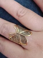 Wholesale Vintage Engraved Butterfly Open Ring