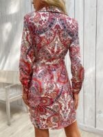 Wholesale Vintage Print V-neck Sexy Dress