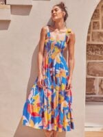 Wholesale Contrasting Print Summer Slip Dress