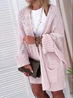 Wholesale Dolman Sleeve Pocket Knit Cardigan