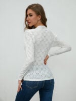 Wholesale Elegant Cutout Long-Sleeved Top