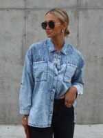 Wholesale Fashion Lapel Button Denim Shirt