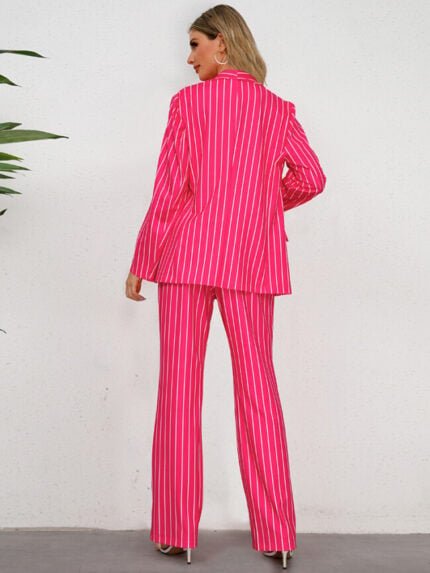 Wholesale Fashion Striped Blazer Two-Piece Suit