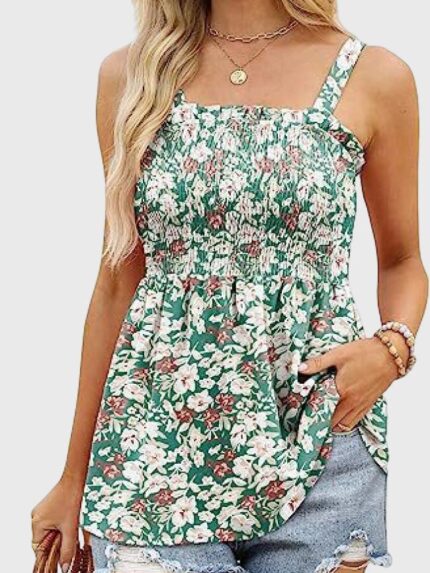 Wholesale Floral Print Wrapped Chest Camisole