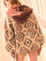 Wholesale Geometric Print Long Sleeve Oversized Hoodie