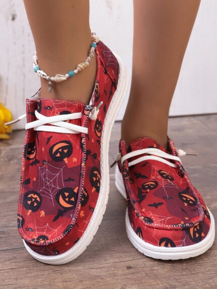 Wholesale Halloween Elements Print Casual Flats