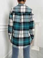 Wholesale Plaid Colorblock Casual Shirt