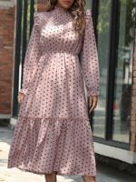 Wholesale Polka Dot Ruffle Sleeve Elegant Dress