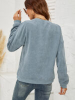 Wholesale Round Neck Corduroy Long Sleeve Top