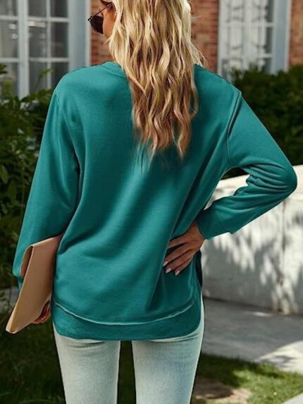 Wholesale Round Neck Irregular Long Sleeve Top