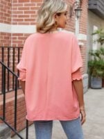 Wholesale Round Neck Long Sleeve Solid Color Top