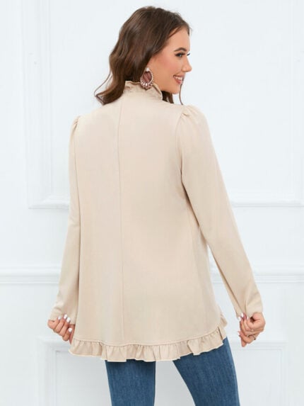 Wholesale Ruffle Panel Button Jacket