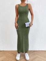 Wholesale Sexy Backless Sleeveless Knitted Dress