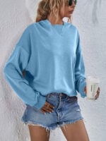 Wholesale Solid Color Casual Loose Hoodie