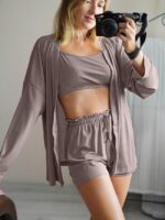 Wholesale Solid Color Casual Loungewear Set