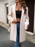 Wholesale Solid Color Casual Mid Length Coat