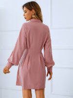 Wholesale Solid Color Lapel Slim Shirt Dress