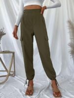 Wholesale Solid Color Pocket Casual Pants