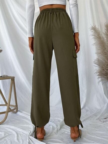 Wholesale Solid Color Pocket Casual Pants