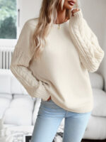 Wholesale Solid Color Round Neck Long Sleeve Sweater