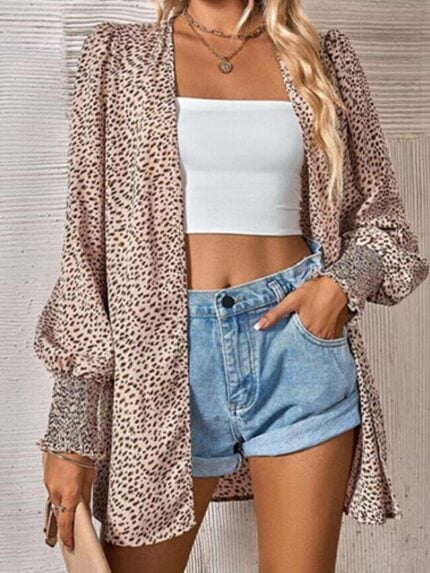 Wholesale Trendy Leopard Print Chiffon Cardigan