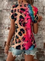 Wholesale Trendy Leopard Print Short Sleeve T-Shirt