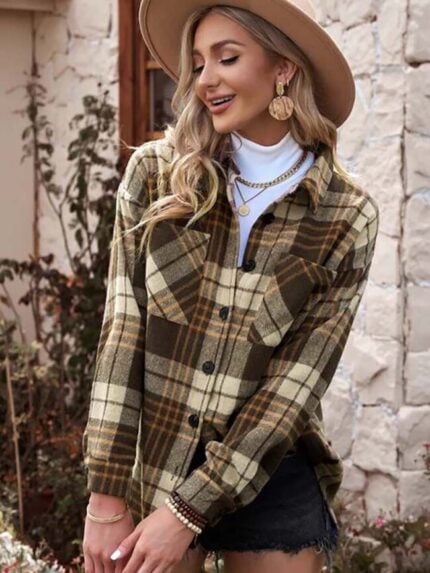 Wholesale Vintage Plaid Wool Jacket