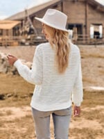 Fashion Round Neck Slim Long Sleeve Knit Top