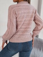 Wholesale Casual Hollow Twisted Long Sleeve Sweater