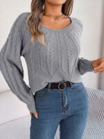 Wholesale Casual Twist Long Sleeve Sweater