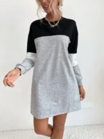 Wholesale Color Block Casual Long Sleeve Dress