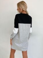 Wholesale Color Block Casual Long Sleeve Dress