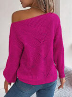 Wholesale Cutout Off-Shoulder Balloon Sleeve Sweater