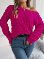 Wholesale Feather Cutout Off-Shoulder Sweater